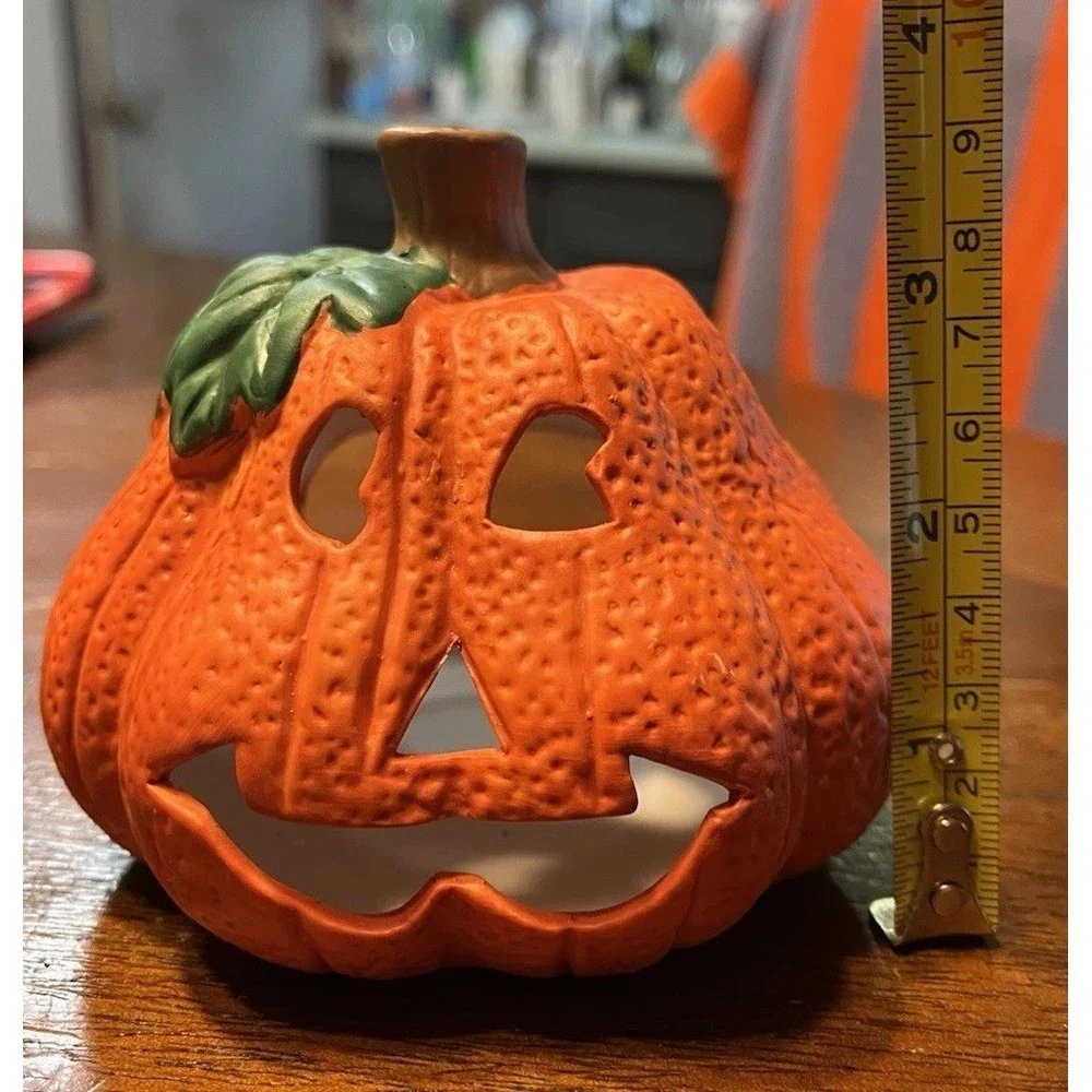 Vintage K-Mart Halloween Pumpkin Jack-O'-Lantern Votive Candle Holder